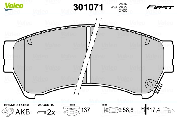 Brake Pad Set, disc brake FIRST 301071