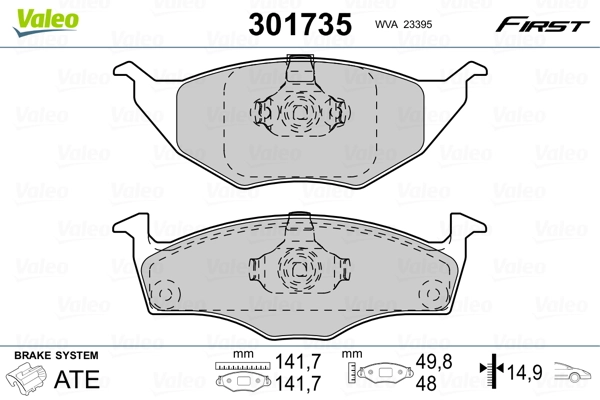 Brake Pad Set, disc brake FIRST 301735