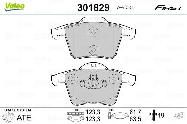 Brake Pad Set, disc brake FIRST 301829