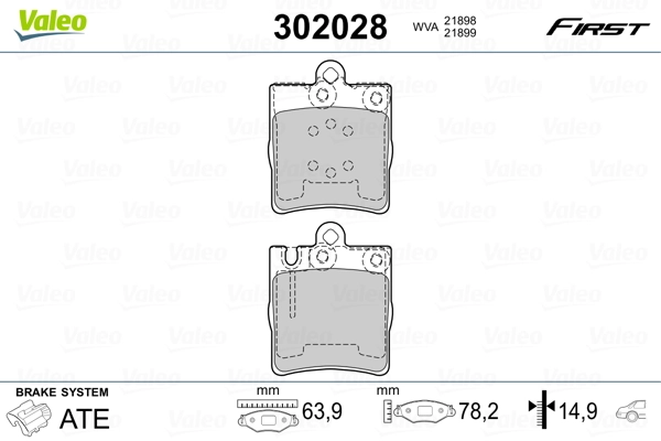 Brake Pad Set, disc brake FIRST 302028