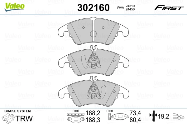 Brake Pad Set, disc brake FIRST 302160