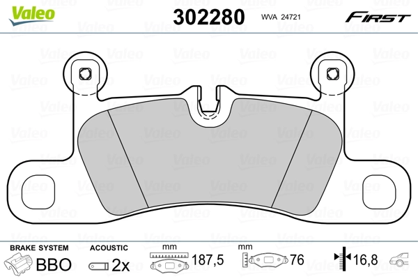 Brake Pad Set, disc brake FIRST 302280