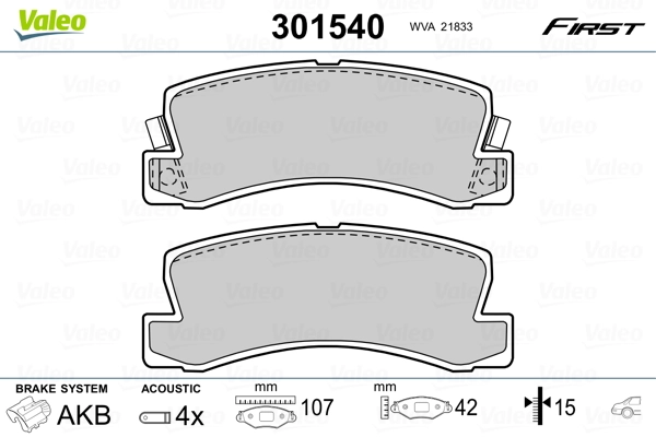 Brake Pad Set, disc brake FIRST 301540