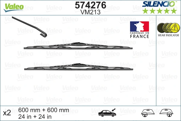 Wiper Blade SILENCIO CONVENTIONAL SET 574276