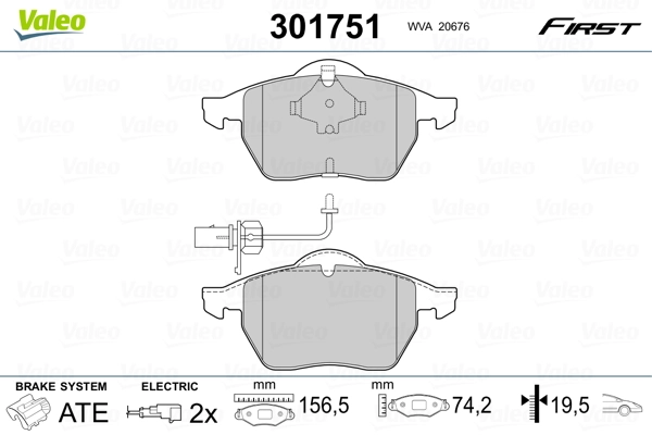 Brake Pad Set, disc brake FIRST 301751