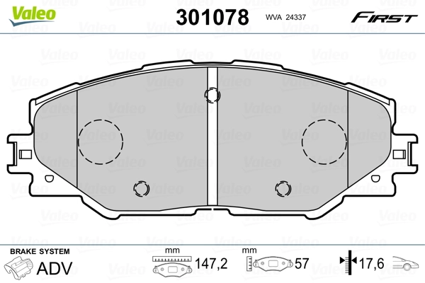 Brake Pad Set, disc brake FIRST 301078