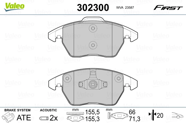 Brake Pad Set, disc brake FIRST 302300