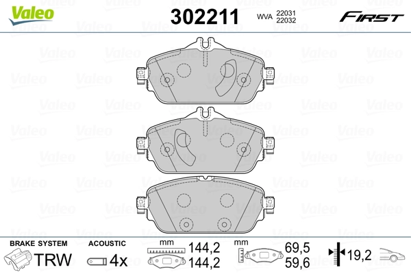 Brake Pad Set, disc brake FIRST 302211