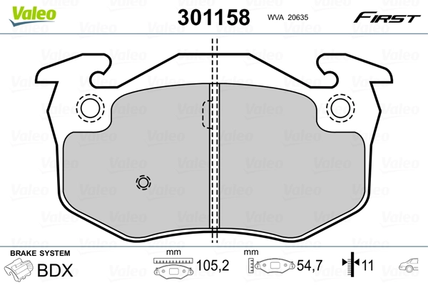 Brake Pad Set, disc brake FIRST 301158