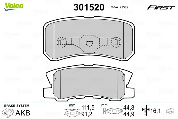 Brake Pad Set, disc brake FIRST 301520