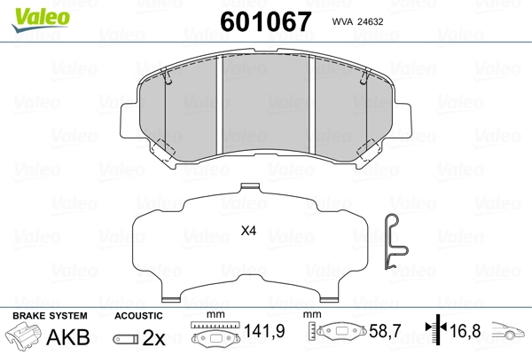 Brake Pad Set, disc brake 601067