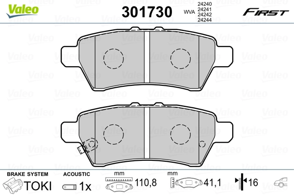 Brake Pad Set, disc brake FIRST 301730