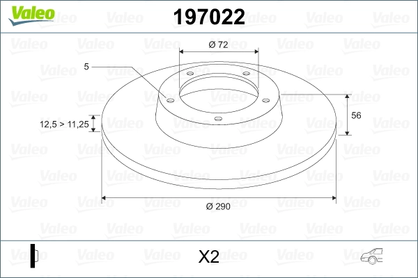VALEO 197022 Brake Disc