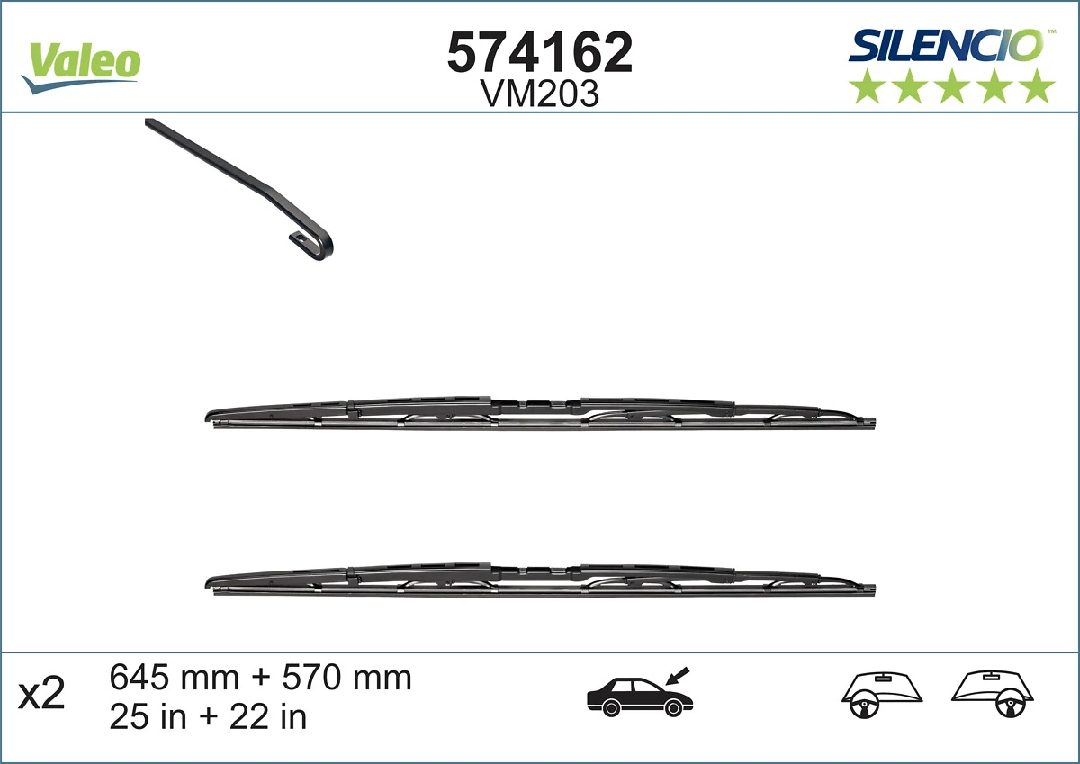 Wiper Blade SILENCIO CONVENTIONAL SET 574162