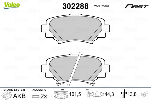 Brake Pad Set, disc brake FIRST 302288