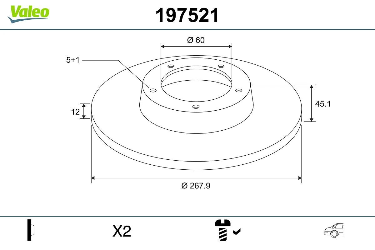 VALEO 197521 Brake Disc