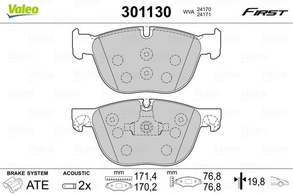 Brake Pad Set, disc brake FIRST 301130