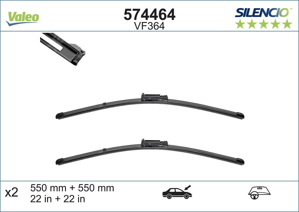 Wiper Blade SILENCIO FLAT BLADE SET 574464