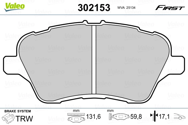 Brake Pad Set, disc brake FIRST 302153