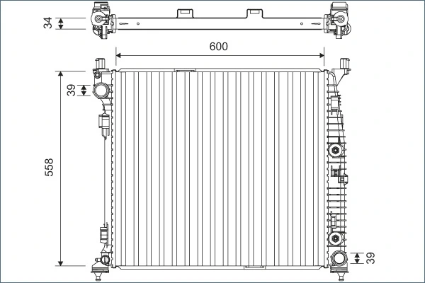 Radiator, engine cooling 701167