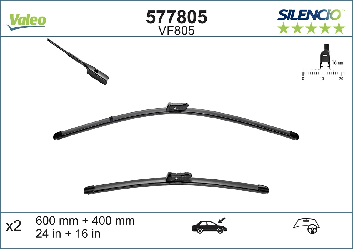Wiper Blade SILENCIO FLAT BLADE SET 577805