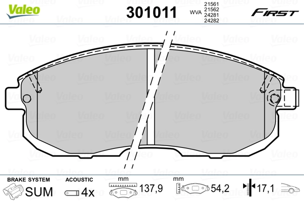 Brake Pad Set, disc brake FIRST 301011