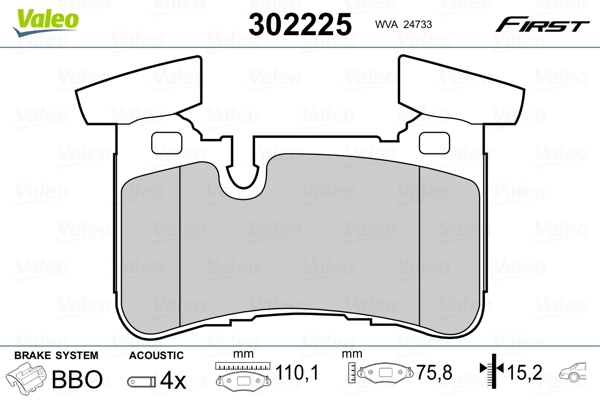 Brake Pad Set, disc brake FIRST 302225