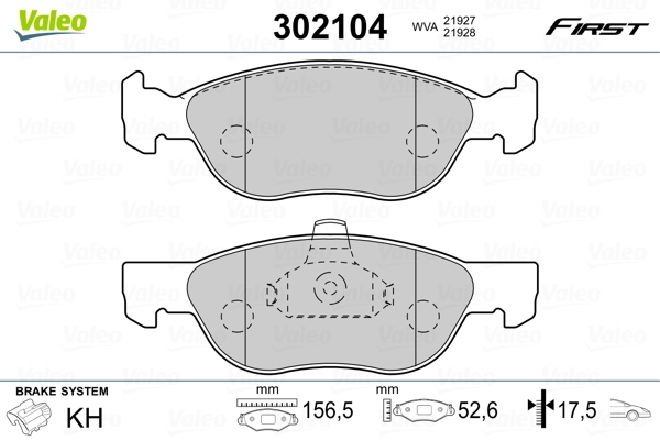 Brake Pad Set, disc brake FIRST 302104