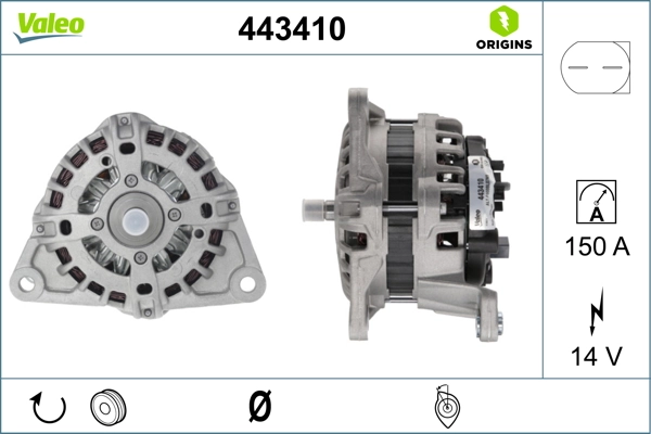 Alternator VALEO ORIGINS NEW OE TECHNOLOGY 443410