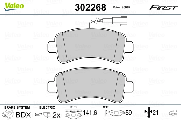Brake Pad Set, disc brake FIRST 302268