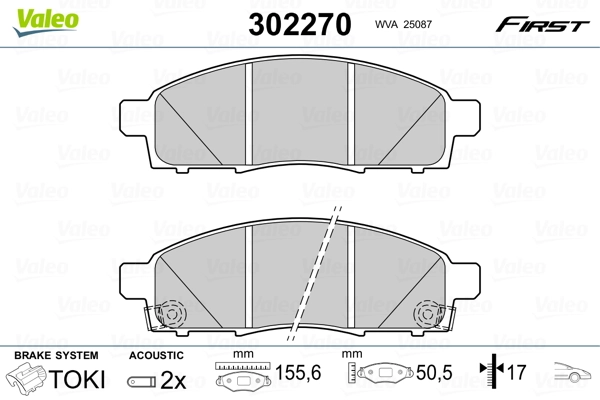Brake Pad Set, disc brake FIRST 302270