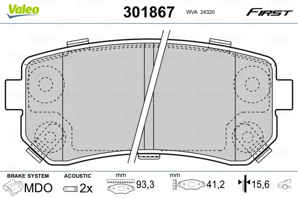 Brake Pad Set, disc brake FIRST 301867