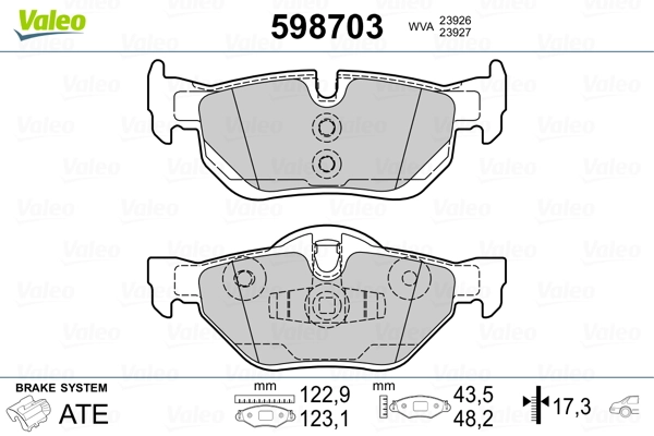 Brake Pad Set, disc brake 598703