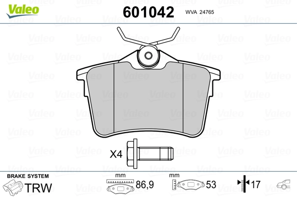 Brake Pad Set, disc brake 601042