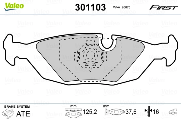 Brake Pad Set, disc brake FIRST 301103