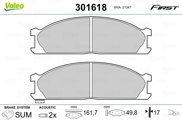 Brake Pad Set, disc brake FIRST 301618
