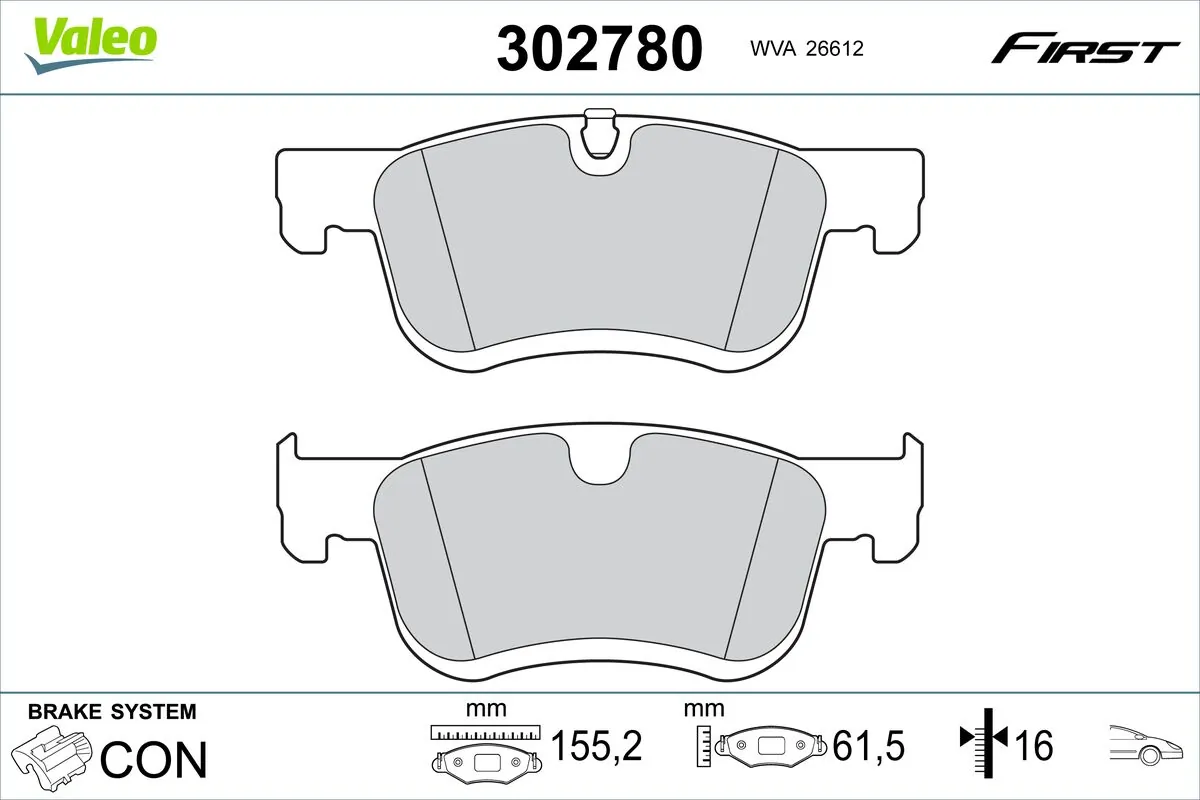 Brake Pad Set, disc brake FIRST 302780