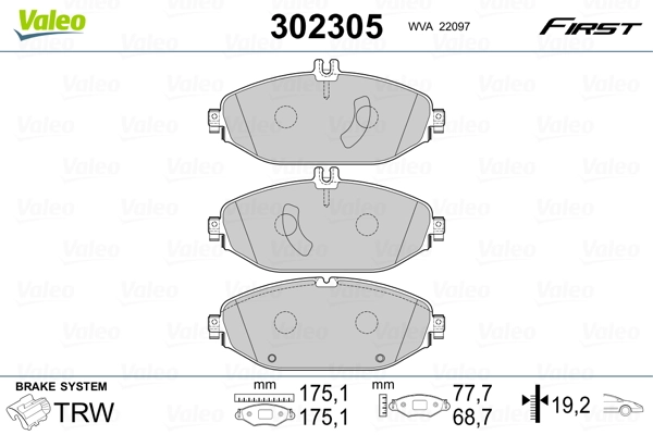 Brake Pad Set, disc brake FIRST 302305