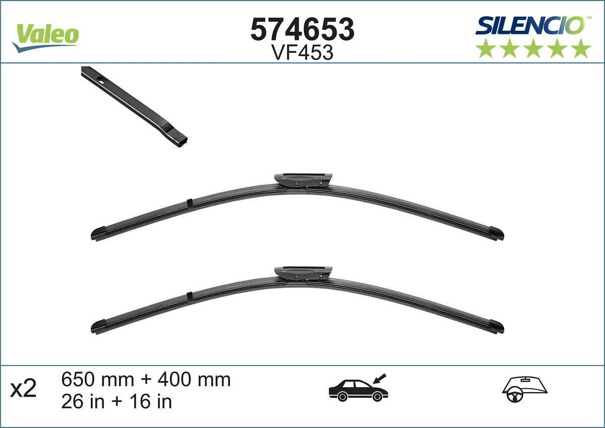 Wiper Blade SILENCIO FLAT BLADE SET 574653