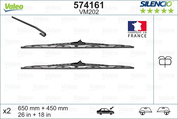 Wiper Blade SILENCIO CONVENTIONAL SET 574161