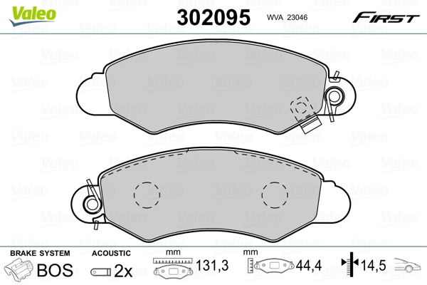 VALEO 302095 Brake Pad Set, disc brake