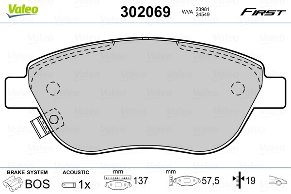 Brake Pad Set, disc brake FIRST 302069