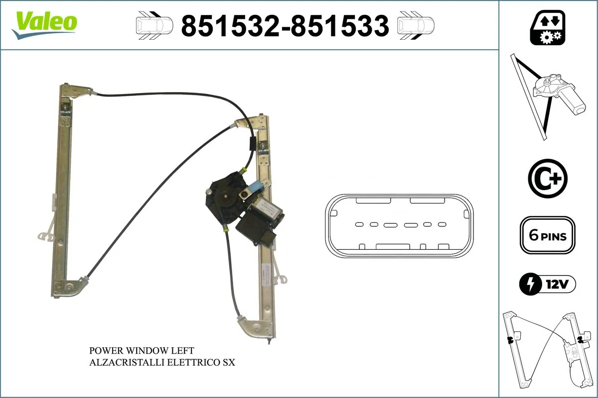 VALEO 851532 Window Regulator