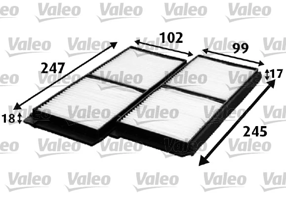 Filter, cabin air VALEO ESSENTIAL 715642