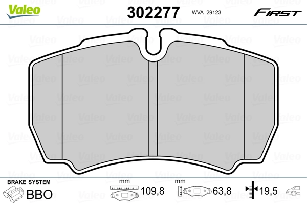 Brake Pad Set, disc brake FIRST 302277