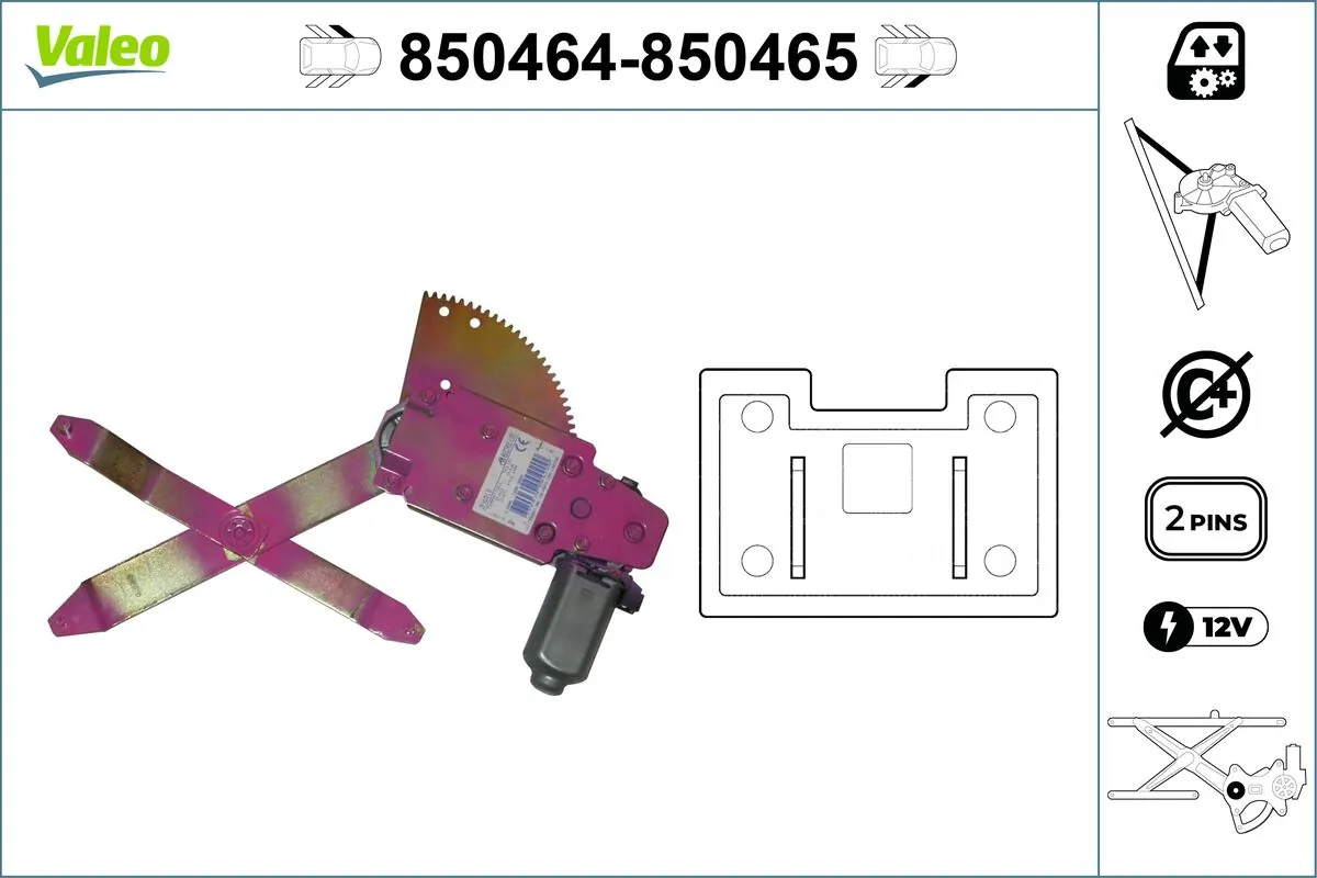 VALEO 850464 Window Regulator
