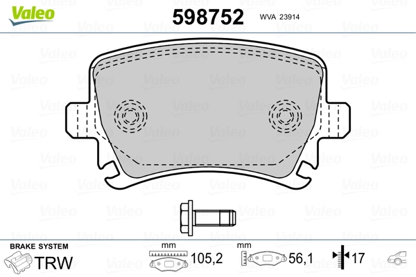 Brake Pad Set, disc brake 598752