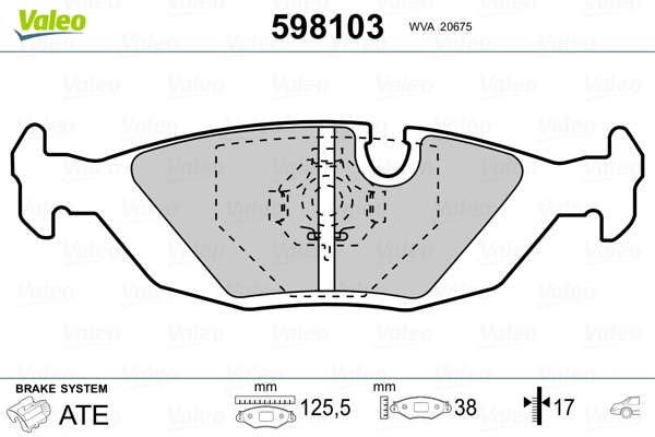VALEO 598103 Brake Pad Set, disc brake
