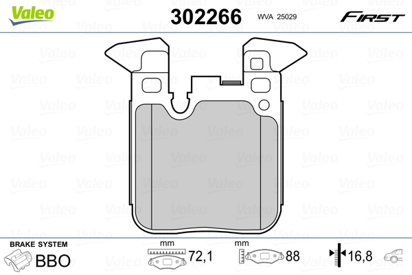 Brake Pad Set, disc brake FIRST 302266