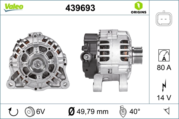 Alternator VALEO ORIGINS NEW OE TECHNOLOGY 439693